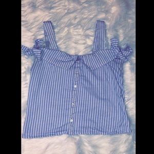 Candies Brand blue and white stripped blouse SizeL